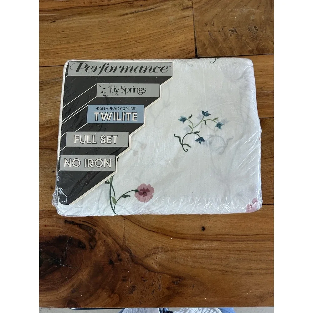 New VTG Performance Springs Twilite Full Sheet Set Swiss Manor‎ Floral No Iron